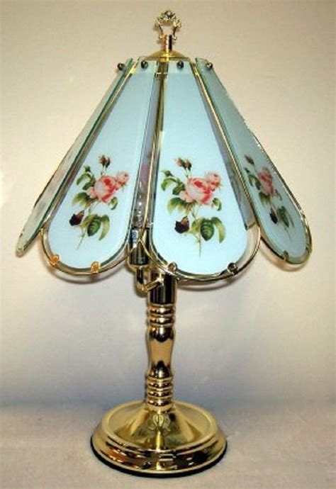 Antique Pink Rose Design Tiffany Style Touch Lamp w/ 8 Glass Panels | Touch lamp, Antique lamps ...