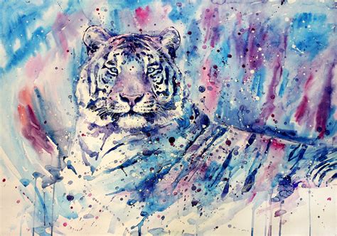 3840x2160 resolution | tiger painting, white tigers, tiger, artwork, painting HD wallpaper ...