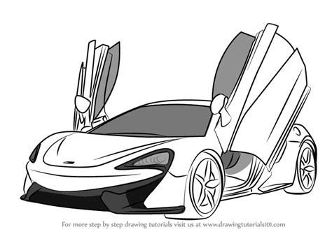 https://www.drawingtutorials101.com/how-to-draw-mclaren-570s | Mclaren 570s, Cool car drawings ...