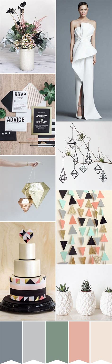 Modern Geometric Wedding Color Palette | www.onefabday.com Wedding ...