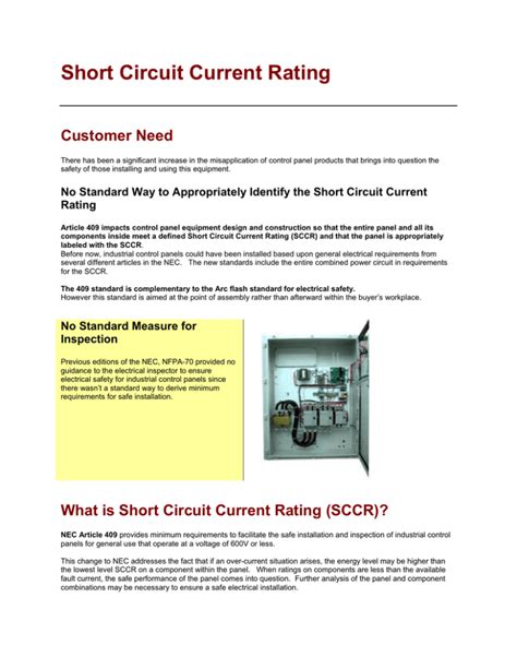 Short Circuit Current Rating