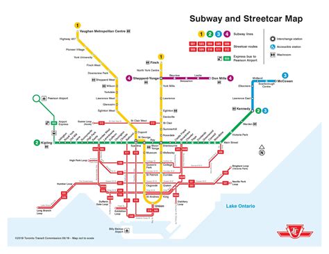 Map of Toronto metro: metro lines and metro stations of Toronto