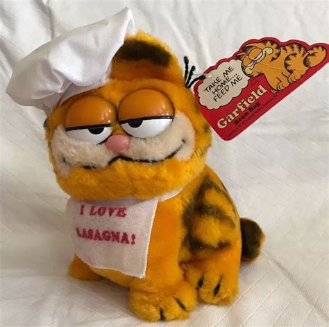 Vintage Garfield plush I love Lasagna Chef Hat Stuffed Animal Toy 1981 Dakin Tag | eBay in 2021 ...