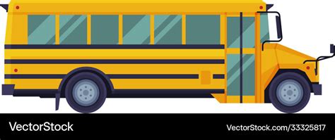 Yellow school bus side view back to school Vector Image