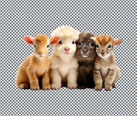 Premium PSD | SO Cute Baby Animals isolated on transparent background