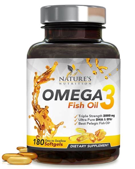 Omega 3 Fish Oil w/Triple Strength EPA and DHA 2400mg. Highest ...