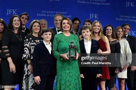 Speaker Nancy Pelosi onstage flanked by grandchildren Thomas and Paul ...