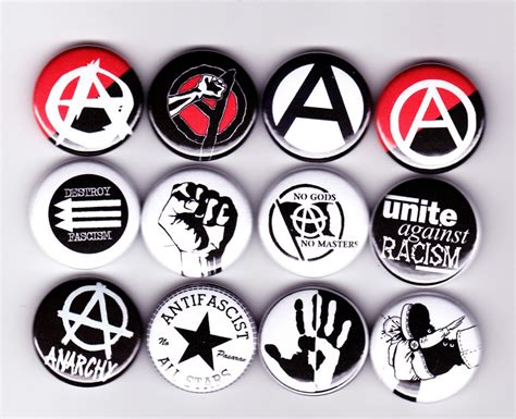 12 ANARCHIST Badges Anarchy Anti-fascist Anarchism | Etsy