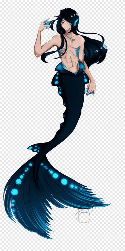 Mermaid Merman Drawing, Mermaid, black Hair, fashion Illustration png | PNGEgg