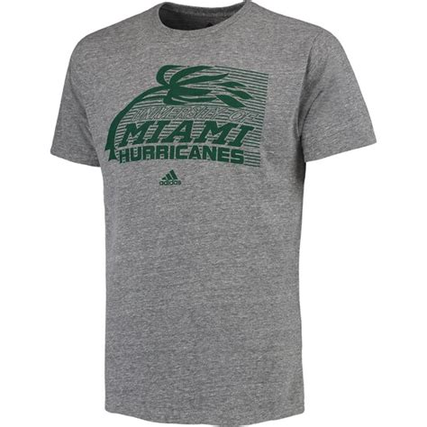 Men's adidas Heathered Gray Miami Hurricanes Big Retro Tri-Blend T ...