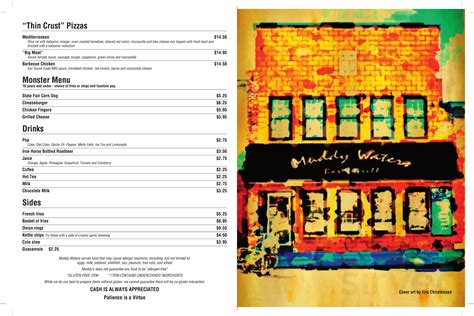 Muddy Waters Bar & Grill menus in Prescott, Wisconsin, United States