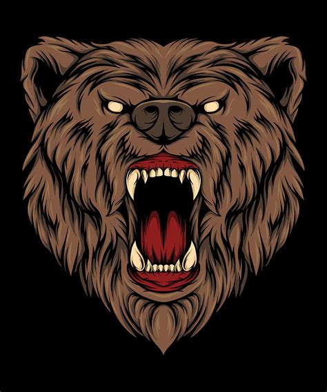 Wild bear head sharp teeth and aggressive look Digital Art by Norman W ...