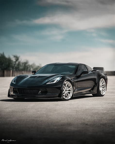 Black Chevrolet Corvette C7 - Brixton Forged™