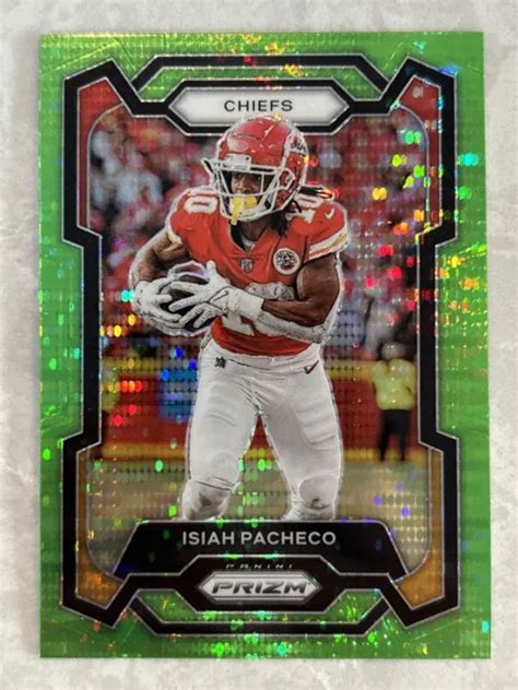 ISIAH PACHECO 2023 Prizm Football Neon Green Pulsar Parallel #144 KC Chiefs $3.25 - PicClick