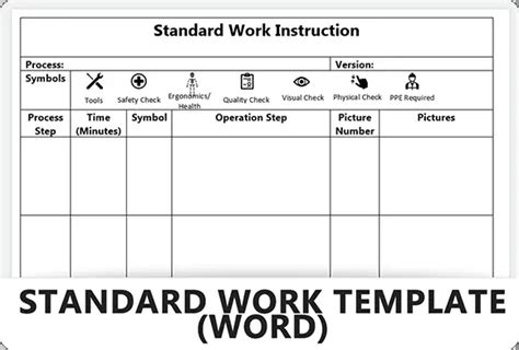 Standard Work Instructions Template (Word) - Learn Lean Sigma