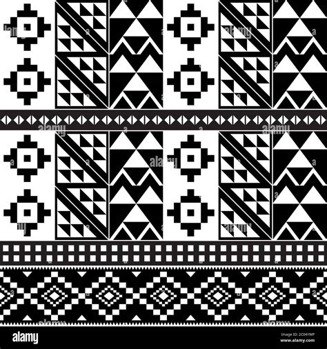 African tribal Kente monochrome cloth style vector pattern, seamless design with geometric ...