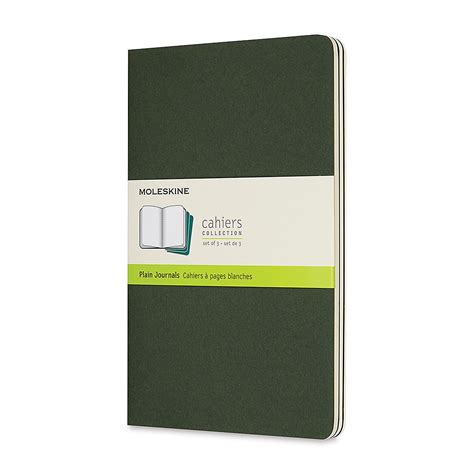 Moleskine Cahier Journals - 8-1/4" x 5", Blank, Myrtle Green, Pkg of 3 | BLICK Art Materials in ...