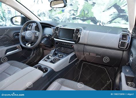 Dashboard of a Modern SUV. Interior of a Modern SUV. Stock Photo ...