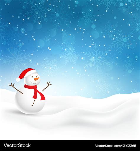 Christmas background with cute snowman Royalty Free Vector