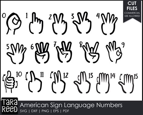 Sign Language Numbers American Sign Language SVG and Cut - Etsy Canada