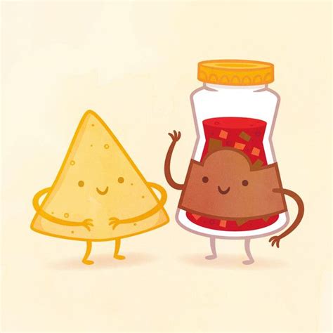Chip and Salsa by Philip Tseng | Cute food drawings, Drawings of friends, Cute drawings