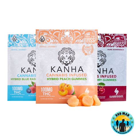 Kanha Cannabis Infused Gummies (100mg THC – 10 options): Bud Man Orange County Dispensary Delivery