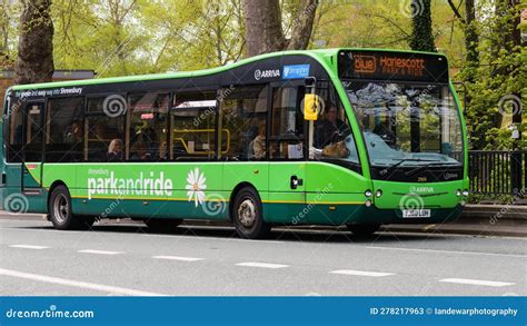 Arriva Bus in Shrewsbury Park and Ride Green Paint Scheme Editorial Stock Photo - Image of mass ...