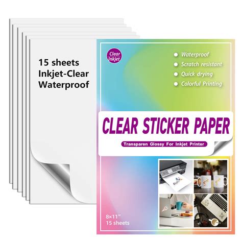 Buy Waterproof Printable Vinyl Sticker Paper for Inkjet Printer - 15 ...