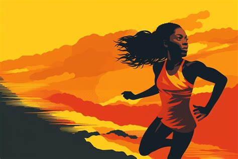 Premium AI Image | artwork of black female athletics generative AI