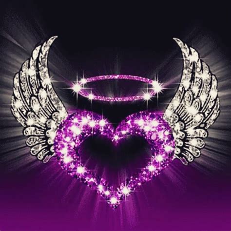 Purple Heart With Wings Wallpaper