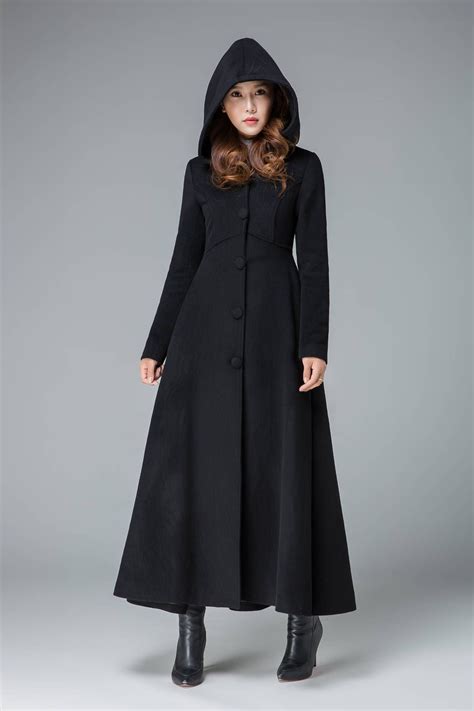 Dress Coat Outfit, Maxi Coat, Coat Outfits, Black Coat Outfit, Dress ...