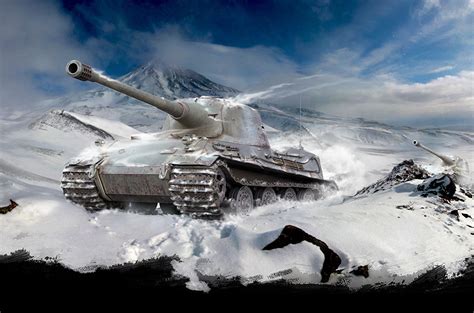 Fonds d'ecran World of Tanks Tank Montagnes Lowe Neige Jeux télécharger photo