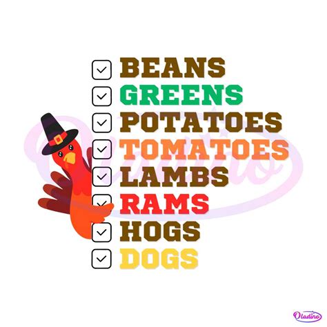 I Got Beans Greens Potatoes Tomatoes Thanksgiving SVG File