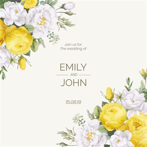 Floral design wedding invitation - Download Free Vectors, Clipart Graphics & Vector Art