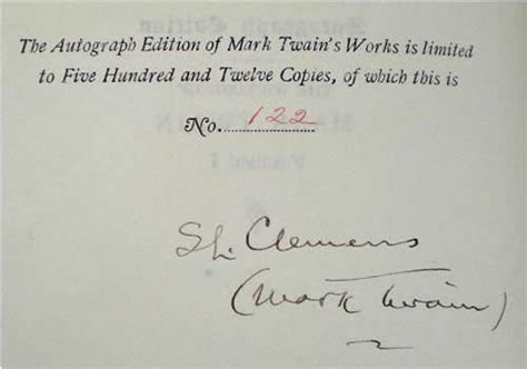 Mark Twain Uniform Editions - 1899 Autograph Edition