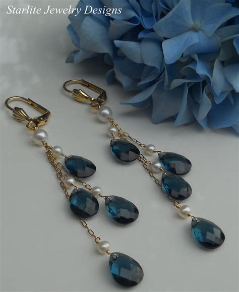 Vintage Austrian Blue Crystal Drop Earrings ~ Bridal Jewel… | Flickr