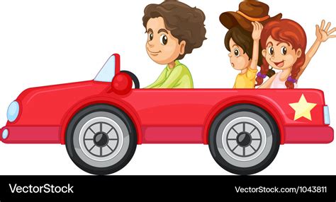 Kids and a car Royalty Free Vector Image - VectorStock