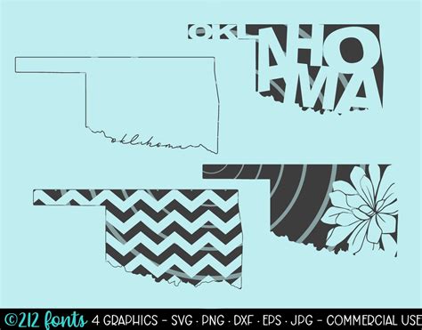 Oklahoma Outline Map PNG Oklahoma SVG Silhouette Map Digital | Etsy Ireland