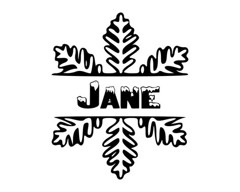 Snowflake Split Monogram Svg, Png / Svg Files for Cricut and Silhouette ...