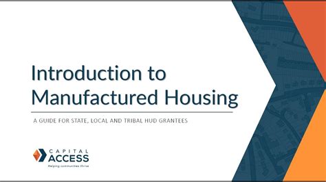 Manufactured Housing Webinar Series: Introduction to Manufactured ...