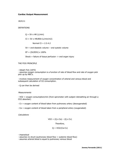 Cardiac Output Measurement
