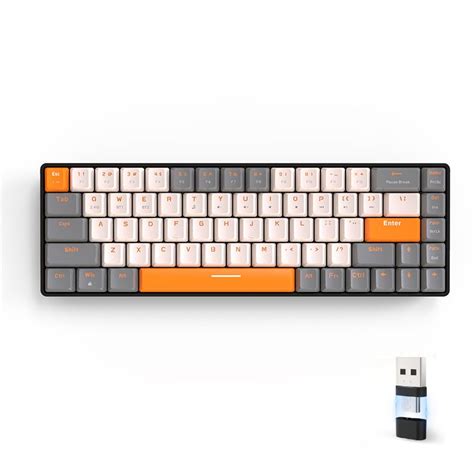 Bluetooth 5.0/2.4Ghz Wireless Hot-Swappable Mechanical Keyboard Grey ...