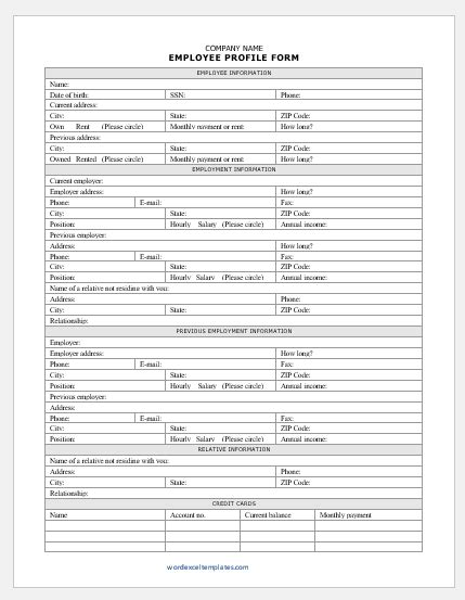 Employee Profile In Excel Template Free Download Prin - vrogue.co