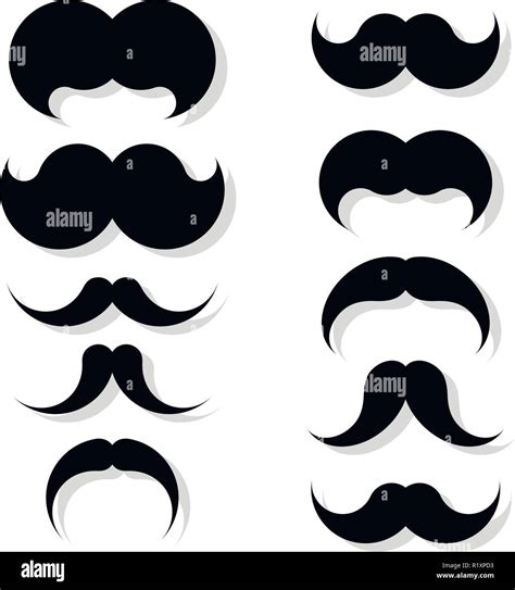 Set of hipster mustache silhouette in vector Stock Vector Image & Art - Alamy