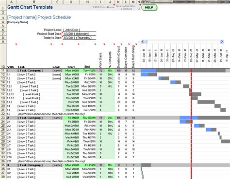 Gantt Chart Excel 2003 Template | DocTemplates