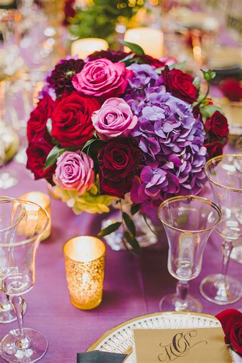 Glam Red and Purple Wedding Inspiration | Glamour & Grace | Purple ...