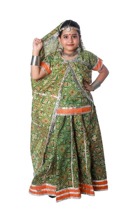 Green And Red Uttar Pradesh Kajari Folk Dance Fancy Dress Costume For Girls at Rs 899/set in ...