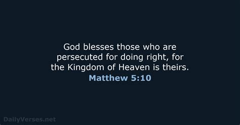 October 22, 2019 - Bible verse of the day (NLT) - Matthew 5:10 ...