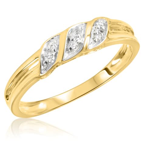 1/15 Carat T.W. Diamond Women's Wedding Ring 10K Yellow Gold | My Trio Rings | BT133Y10KL
