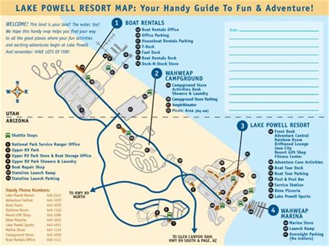 Lake Powell Maps, Lake Powell Resorts Map